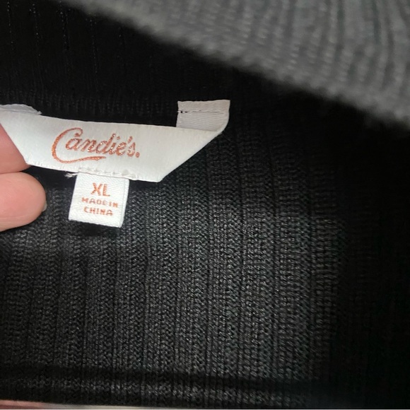 Candie’s Fit & Flare Sweater A Line Dress Size XL Black and White Chevron Fall - Picture 13 of 14